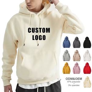 2024 High Quality Wholesale Unisex Cotton Fleece <b>Pullover</b> Hoodies Custom Logo Black Plain Blank <b>Mens</b> Hoodie - Product Image 3