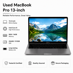 Vente en gros uniquement : MacBook Pro 13 pouces 2016/2017 A1708 I5/I7 8 Go 256 Go SSD, 95 % neuf, en stock pour vente flash, d'occasion ou reconditionné - Product Image 1