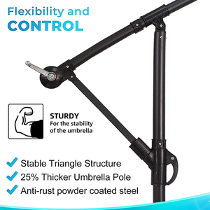 Paraguas colgante de plátano grande, paraguas ventilado portátil a prueba de lluvia para exteriores con soporte lateral - Product Image 5