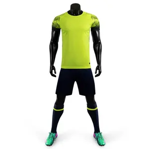 Sportswear Blank Design Football Shirt Green Black Color Combination Soccer Jersey Thai Quality