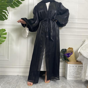 Materiale glitterato manica a pipistrello arabo bambina quattro stagioni indossare abaya per donne musulmane - Product Image 2