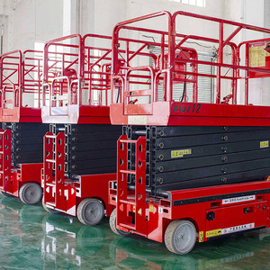 CE Rong Yu JT-GZ0406 Elektrische Hydraulische Scherenhebebühne Selbstfahrende Hubplattform mit 80-1000kg Tragfähigkeit Max. Höhe 20m - Product Image 1