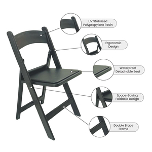1000lb Weight Outdoor Lightweight Rental Party Foldable <b>Chairs</b> White <b>Plastic</b> Wedding Resin Folding <b>Chair</b> for Event - Product Image 6