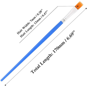 Pennello piatto piccolo in nylon con manico in legno blu Keep Smiling <span class=keywords><strong>per</strong></span> pittura ad acquerello e acrilico <span class=keywords><strong>per</strong></span> bambini - Product Image 2