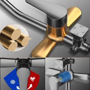 Juego de Ducha de Cobre Cromado, Grifo de Baño Oculto con Función Anticorrosión - Product Image 1