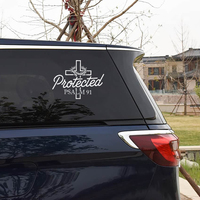 Autocollant de voiture Croix de Jésus, motif Psaume 91, imperméable et résistant aux UV, pour fenêtre et pare-chocs, motif de prière, adapté pour BMW, Benz, Audi, VW