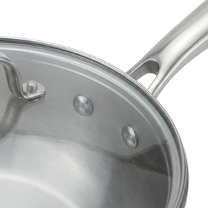 Sartén Profesional para Chef con Logotipo Personalizado al por Mayor, Sartén Profunda de Acero Inoxidable 304 de Alta Resistencia, Sartén para Saltear con Mango Remachado - Product Image 4