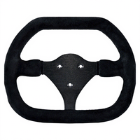 Volant en aluminium bleu/noir de 320 mm pour châssis de kart à pédales 1000cc - Pièce de rechange