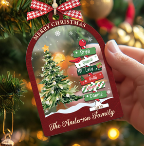 Adorno Navideño de Madera con Corte Láser Personalizado, Bola de Nieve con Nombre Personalizado, Adorno de Madera de <span class=keywords><strong>2</strong></span> Capas para Árbol de Navidad - Product Image 4