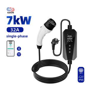 GDON Nouvelle borne de recharge portable 7 kW AC Type 2 pour véhicules électriques 32 IEC62196 Station de recharge intelligente pour véhicules, rétrofit/mise à niveau WiFi CE - Product Image 1