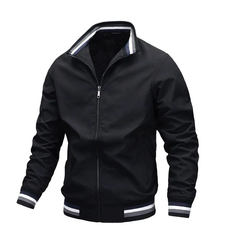 Vendita calda inverno personalizzato Casual Bomber giacca Slim Fit leggero pianura giacca college giacca a vento Bomber per uomo