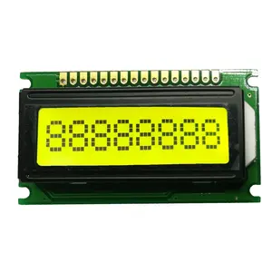 Özel pantalla lcd 8x1 sarı-yeşil alfanümerik 8x1 lcd ekran modülü 0801 lcd
