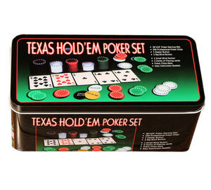 Juego de Póker Texas <span class=keywords><strong>Black</strong></span> <span class=keywords><strong>Jack</strong></span> con 200 Fichas de Papel, Mantel, 2 Barajas, Impresión Offset, Superficie Impermeable, Caja Metálica, Ideal para Regalo - Product Image 5