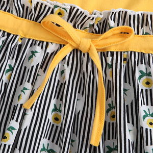 Vestido de Verano 2022 para Niñas, Tipo Chaleco, Estampado, con Rayas y Pliegues - Product Image 4