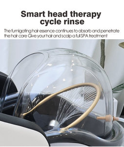 Lit de lavage capillaire moderne en céramique avec bac de lavage intégré, dossier électrique et circulation d'eau et vapeur - Product Image 4