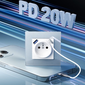 20 Years Warranty EU Standard Glass Panel French 2P+T Wall Socket with Fast Charging USB Type-A Type-C <strong>Ports</strong> PD20W - Product Image 6