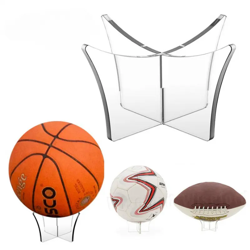 Présentoir de stockage de basket-ball extérieur personnalisé présentoir rond en acrylique transparent pour magasin de basket-ball de football