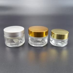 Envase de Vidrio Transparente de Lujo Ecológico con Tapa Dorada/Plateada de 15g 20g 30g 50g 60g 100g 150g 200g para Cosméticos, Cremas y Productos Faciales - Product Image 1