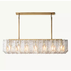 67" Large Rectangular Clear Glass Chandelier For Extra Long Dining Room Tables Luxury Italian High Quality Designer Chandelier - Product Image 6