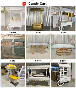 Carrito de Dulces de Acrílico Blanco para Decoración de Bodas y Fiestas, Venta Directa de Fábrica LEDA, Personalizable - Product Image 5