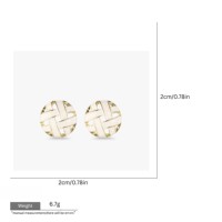 Boucles d'oreilles clous en émail tressé EDGE, dorées, rondes, géométriques, bijoux de mode pour femmes