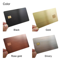 Carte de crédit en métal vierge à puce EMV 4442 & 4428, bande magnétique 24K miroir or, carte de crédit