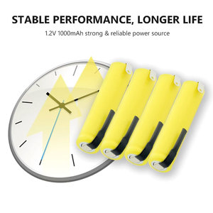 Batterie rechargeable Ni-MH 1,2 V H-<span class=keywords><strong>AAA</strong></span> <span class=keywords><strong>1000</strong></span> <span class=keywords><strong>mAh</strong></span> pleine capacité pour jouets, fabrication OEM/ODM - Product Image 4