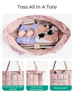 Bolso Tote para Mujer, Ligero, Acolchado, con Compartimentos, Bolso <span class=keywords><strong>de</strong></span> Hombro, Bolso <span class=keywords><strong>de</strong></span> Mano para Viajes, Trabajo, Gimnasio, Estudio - Product Image 5