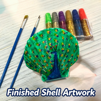 Kit de Peinture sur Coquillages pour Enfants – Ensemble Créatif DIY avec Coquillages, Peintures, Paillettes, Colle et Autocollants – Jouet Artistique Fait Main pour Enfants, Cadeau ou Faveur de Fête