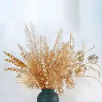 Flores decorativas artificiales para decoración de boda, flores doradas, entrega rápida