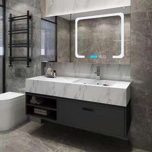 Vasque en pierre de quartz artificielle à vente chaude, armoire de salle de bain étanche, meuble-lavabo de salle de bain - Product Image 5