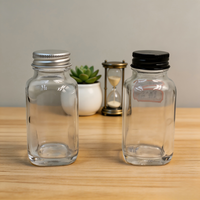 Bouteilles en verre vides pour lait et boissons aux fruits, carrées, 100 ml, 250 ml, 350 ml, 500 ml, avec bouchon en aluminium