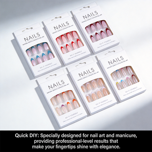 Unghie Finte Adesive in Acrilico Stile Stiletto Francese, Pronte per la Spedizione, Design Regolare a Mandorla, Materiale ABS per Dita - Product Image 4