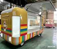Remorque alimentaire mobile en aluminium non motorisée avec cuisine complète, chariot de vente ambulant commercial à 4 roues pour la restauration rapide
