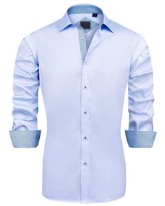 Chemise décontractée de bureau à manches longues pour hommes Chemise vierge personnalisée de haute qualité à manches longues et <span class=keywords><strong>col</strong></span> plié Vêtements pour hommes - Product Image 1