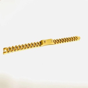 Gelang tenaga kerja lebar tiga manik-manik 12MM, gelang grafis mahkota baja tahan karat modis - Product Image 2