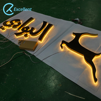 Conception personnalisée enseignes en acrylique avec lettres Led Enseigne murale publicitaire Led pour extérieur Affaires Enseigne lumineuse avec lettres au canal électrique