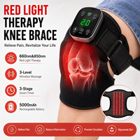 Attelle de Genou OEM à Thérapie par Lumière Rouge, Rechargeable, Étanche, 60 LED (660nm 850nm), avec Fonctions Impulsion/Chaleur/Vibration et Variateur d'intensité