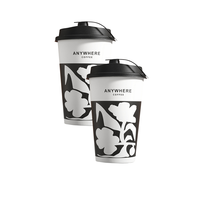 Gobelets à café jetables en gros Lions avec papier sulfurisé, capacité 2,5 oz-16 oz, taille et design personnalisés, origine Anhui, avec poignée