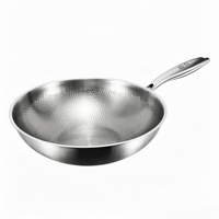 Wok en titane de qualité alimentaire FLEY, épaissi, non revêtu, antiadhésif, en alliage de titane, 32/34/36 cm, pour cuisinière à gaz, induction, cuisine domestique