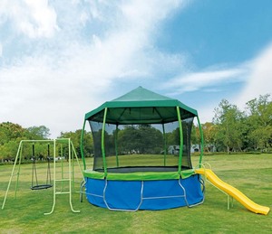 2025 personnalisé nouveau Design balançoire <span class=keywords><strong>piscine</strong></span> toboggan 3 en 1 PP PVC aire <span class=keywords><strong>de</strong></span> jeux extérieure parc <span class=keywords><strong>de</strong></span> trampoline pour enfants avec <span class=keywords><strong>abri</strong></span> contre la pluie - Product Image 1