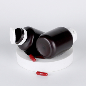 Emballage pharmaceutique personnalisé en plastique HDPE rouge cramoisi, flacon de 175 ml pour produits de santé, pilules, avec bouchon à vis. - Product Image 1