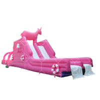 Catégorie de produit Glissière d'eau gonflable durable sur le thème de la chèvre rose en PVC