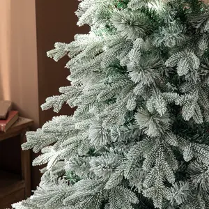 Hot Sale Luxury Christmas 7ft Flocking Tree With Light For Outdoor And Indoor Decoration