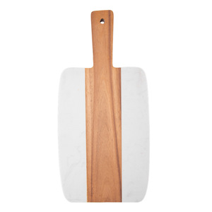 <span class=keywords><strong>Planche</strong></span> à <span class=keywords><strong>découper</strong></span> réversible personnalisée en bois d'acacia et <span class=keywords><strong>marbre</strong></span> avec poignée pour le service de fromage charcuterie, cadeau de cuisine - Product Image 3