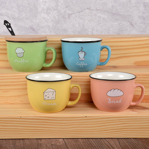 Tazza in ceramica di latte tazza di <span class=keywords><strong>caffè</strong></span> creativa tazza tazza da <span class=keywords><strong>caffè</strong></span> a bocca larga per la colazione supporta la tazza colorata di personalizzazione del Logo in piccoli lotti - Product Image 1