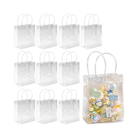 Sac fourre-tout réutilisable en PVC transparent à fond carré avec poignées pour la salle de sport, le supermarché, les expositions, les mariages, les fêtes et les cadeaux