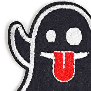 Chenille Patch Halloween Black Ghost Bordado para prendas de vestir exteriores DIY - Product Image 6