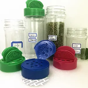 Seasoning Storage Container Custom PET Plastic Transparent Salt Shaker Condiment Bottle Spice Jar