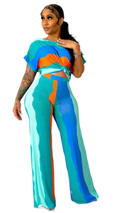 KY Piernas anchas Pantalones de cintura alta Nueva camiseta colorida Patalon Pour Femmes Trajes de mujer Elegantes - Product Image 3